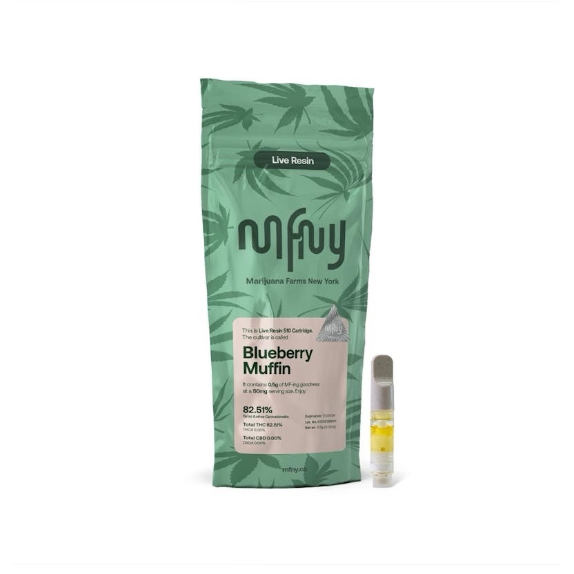 img_0812.jpeg MFNY Blueberry Muffin Live Resin 510 Cart Vape | 0.5g - Image 1