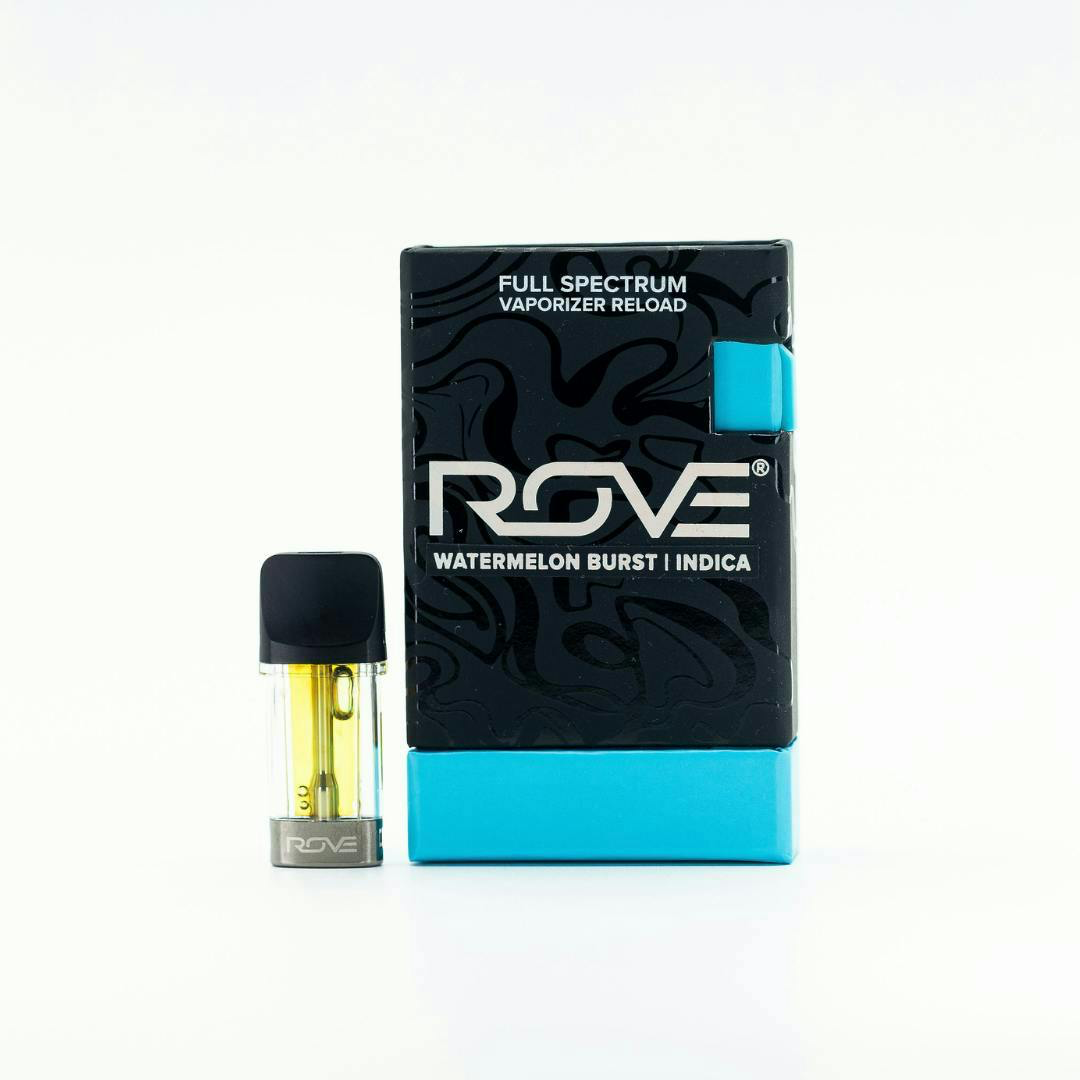 img_0848.png Rove | Watermelon Burst | Melted Diamond Live Resin Pod Refill | 1g 1 Type Indica THC 94.5% CBD 0.01% - Image 1