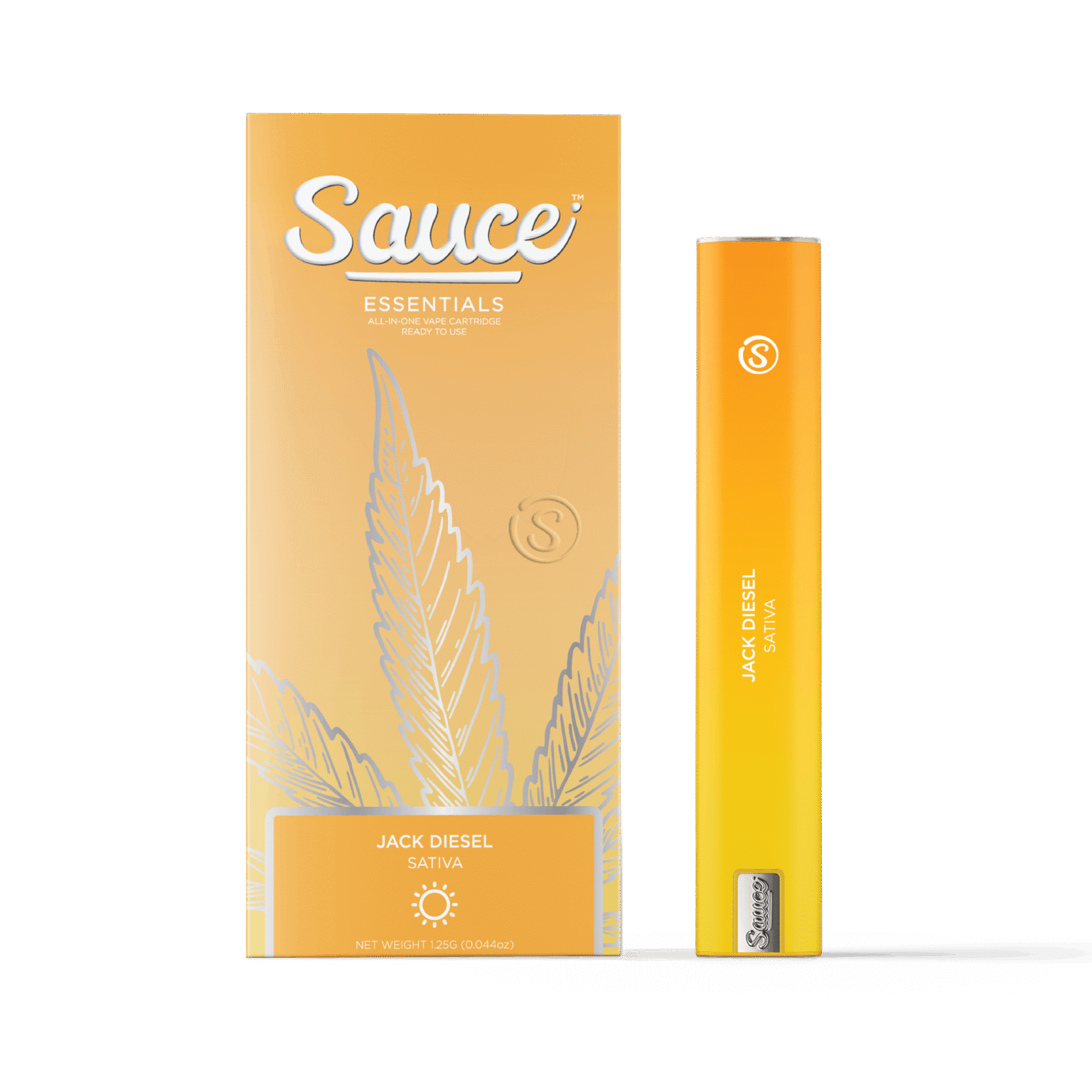 img_0852.png Sauce | Jack Diesel | Essentials | Live Resin All-In-One Rechargeable Vape | 1.25g Sativa THC 80% - Image 1