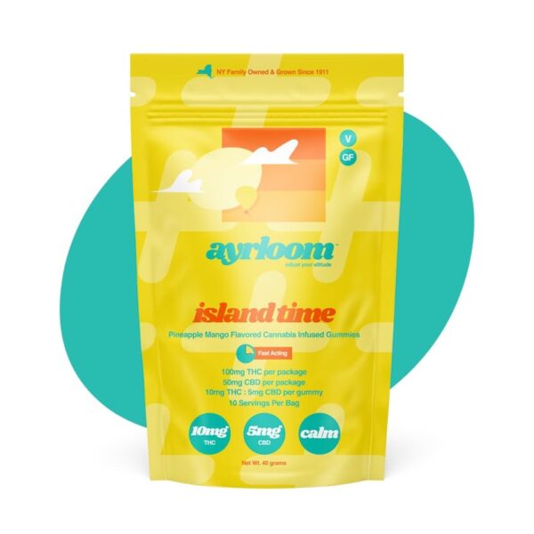 Ayrloom | Island Time Gummies | 100mg THC : 50mg CBD | 10 pk | Indica